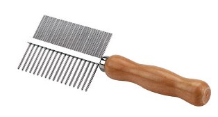 Hi-Care Doppel-Kamm Holzgriff, mittlere+grob Zahnung