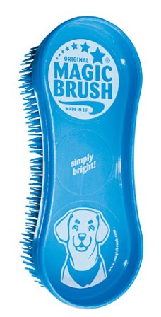 MagicBrush Dog Bürste zur Reinigung mit Massageeffekt blau